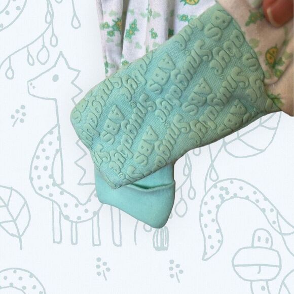 Infant Snugabye Convert-a-foot One Piece Sleeper Newborn Green Yellow Bugs - Picture 3 of 7